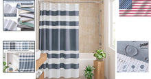 Load image into Gallery viewer, Stylish Extra Long Indigo Blue Waffle Shower Curtain for Modern Bathrooms 72x84