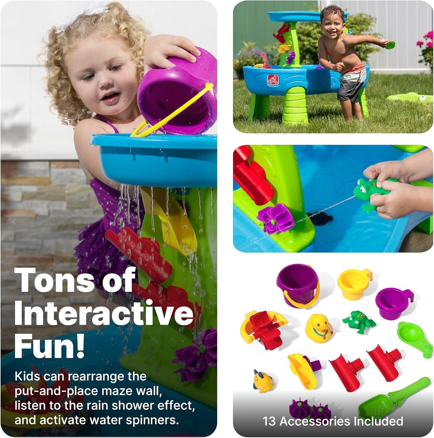 Interactive Sensory Playset for Toddlers: Water Table with Rain Shower Features