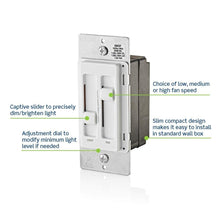 Load image into Gallery viewer, Compact SureSlide Fan Control with Adjustable Light Dimming - Easy Installation