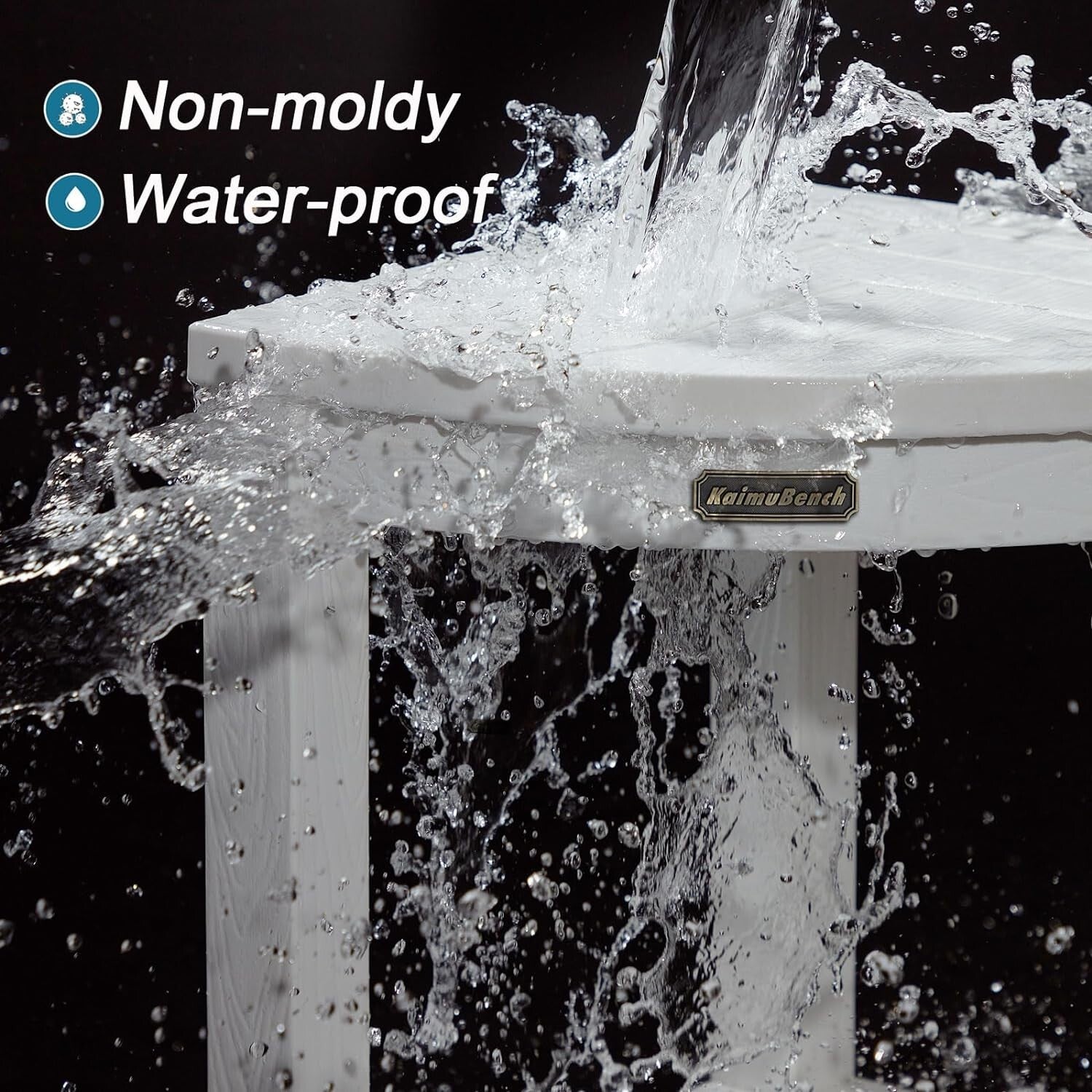 Durable Plastic Corner Shower Chair with Storage Shelf for Easy Shaving