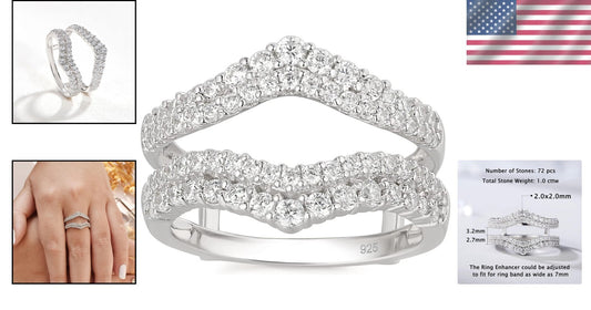 Elegant Stackable Cz Ring Enhancer, 925 Sterling Silver - Perfect Gift Packaging