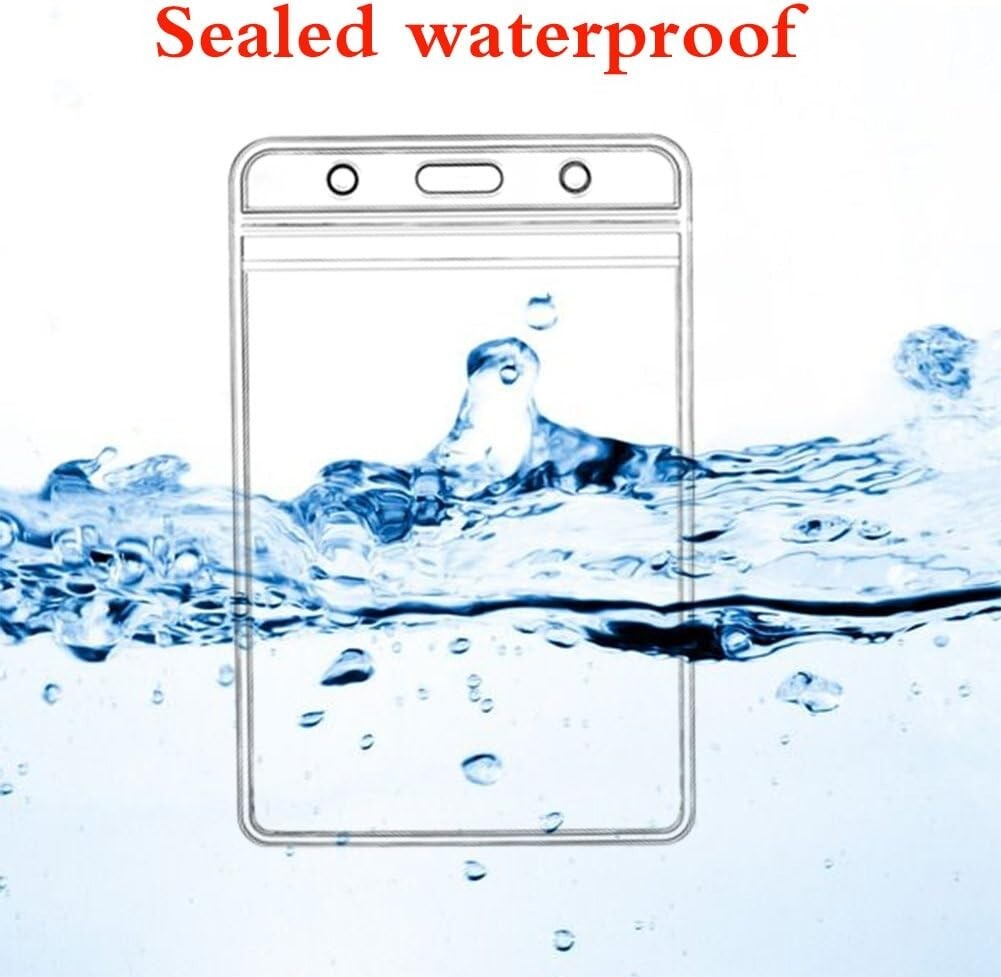 Vertical Clear ID Card Holders - Waterproof with Resealable Zipper - 400 Pcs