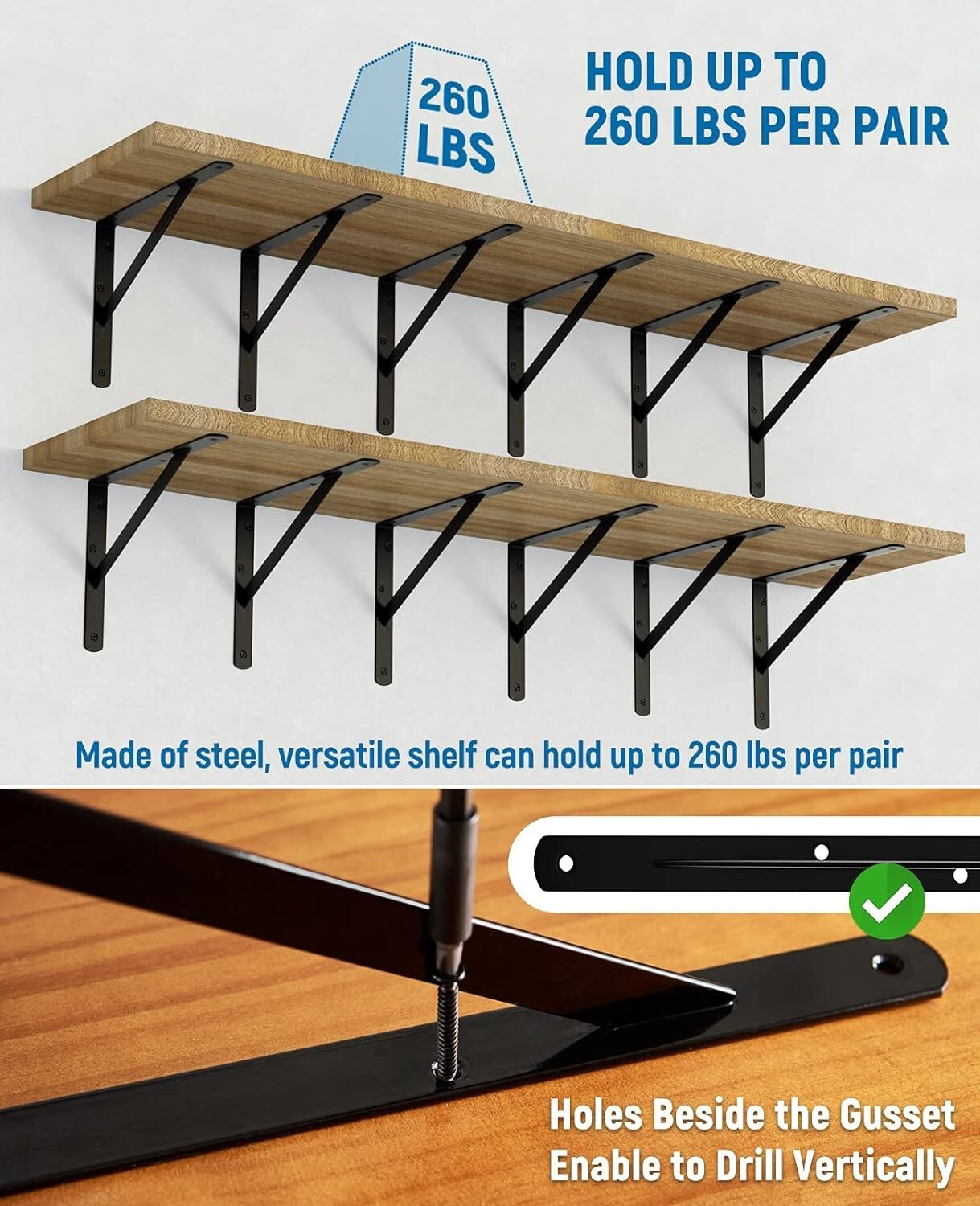 Versatile 12 Pack 14 Inch Steel Shelf Brackets with Easy Installation Guide