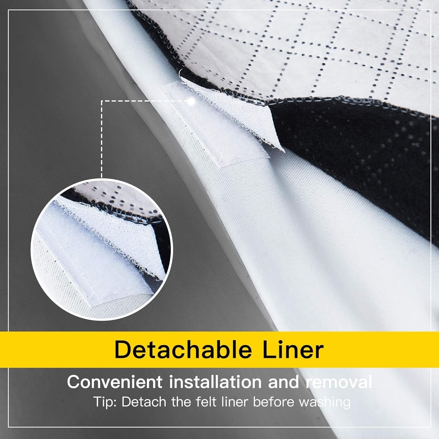 Heavy-Duty 100% Blackout & Noise-Reducing Curtains with Detachable Liner - Gray