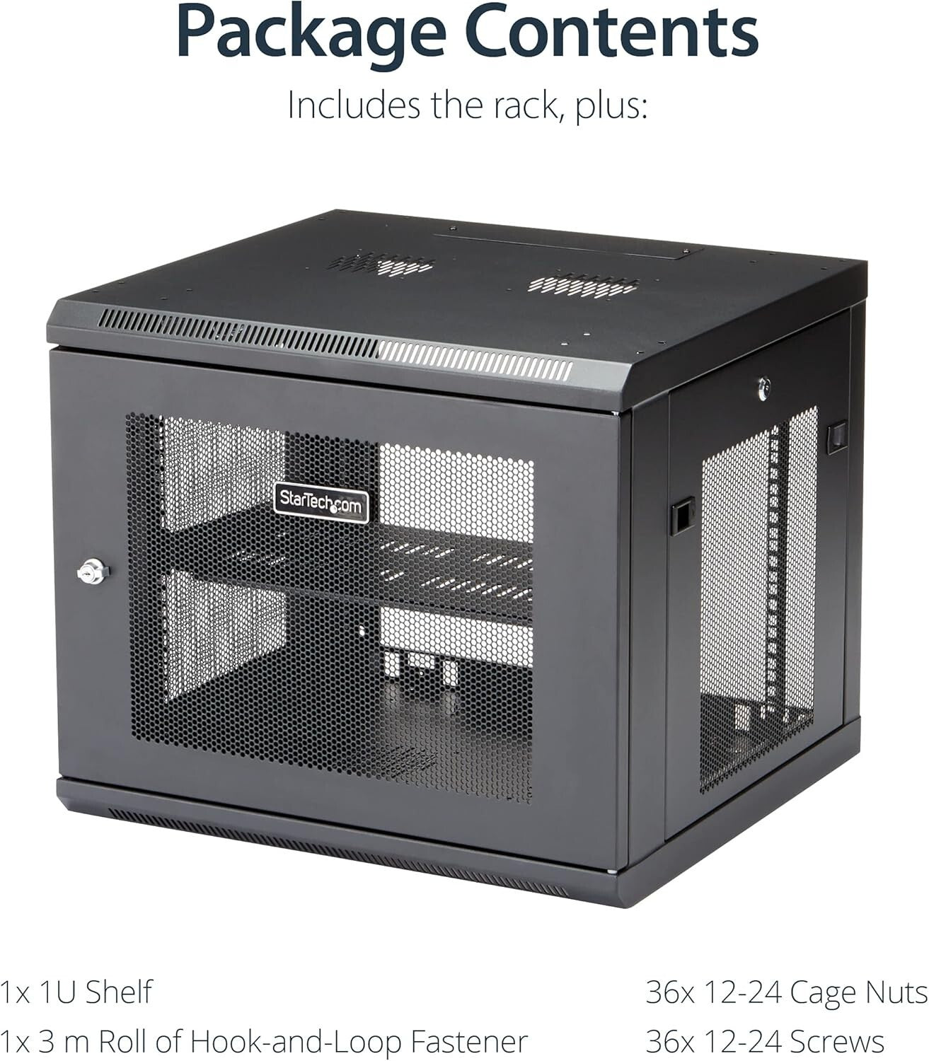 9U Wall Mount Network Cabinet with 1U Shelf - Secure IT Storage Solution