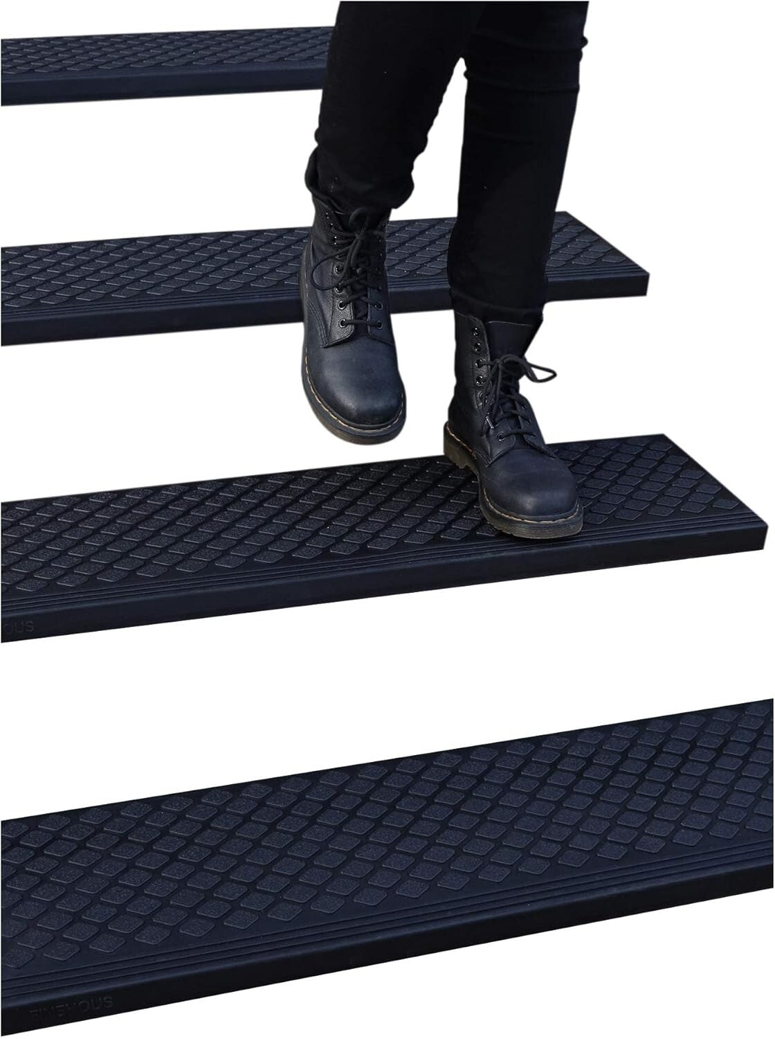 Durable Water-Resistant Non-Slip Stair Treads for Year-Round Safety - 4-Pack