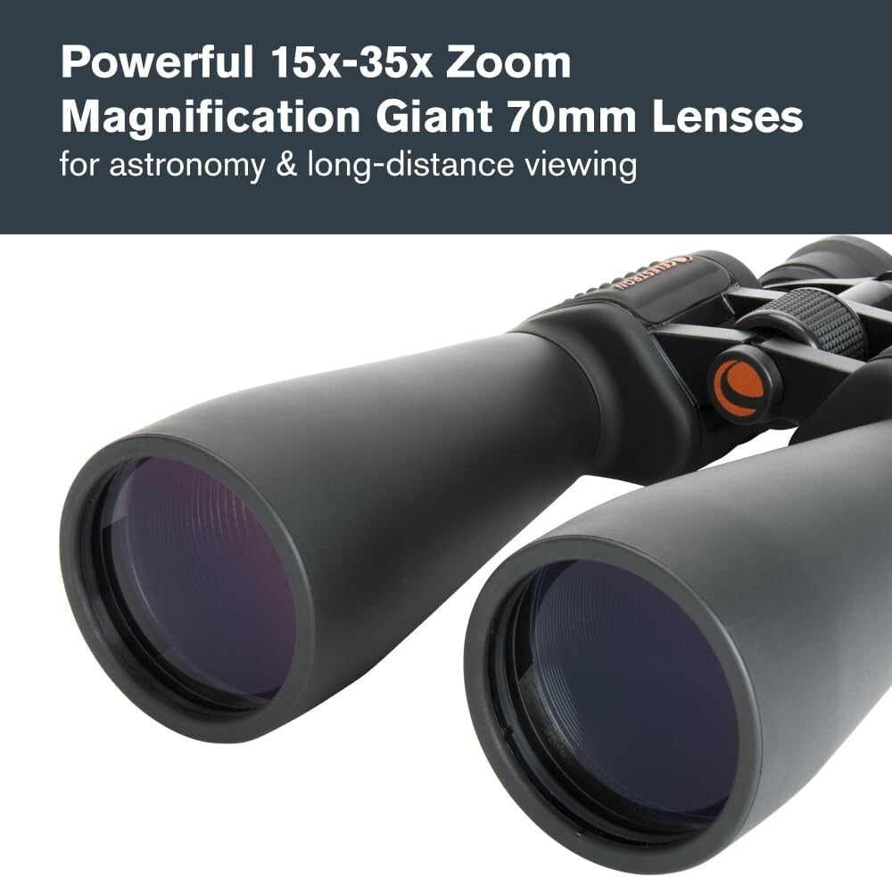 Ergonomic 15-35x70 Zoom Binoculars – Ideal for Nature Observations & Stargazing
