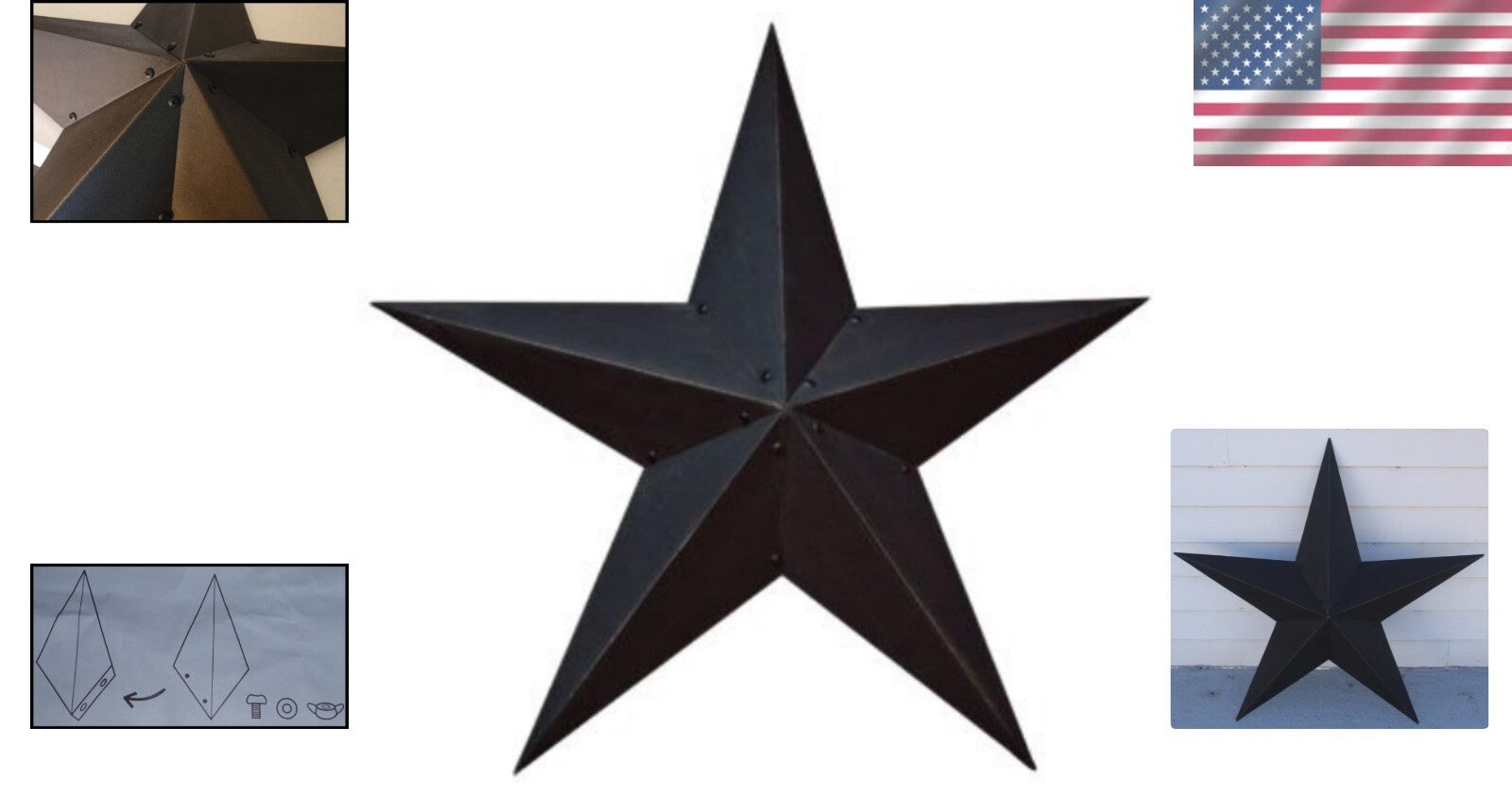 Americana-Inspired 48-Inch Barn Star with Braided Rope – Eye-Catching Decor