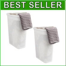 Load image into Gallery viewer, Lightweight 40L Wicker Laundry Basket Set – Space-Saving &amp; Portable Design