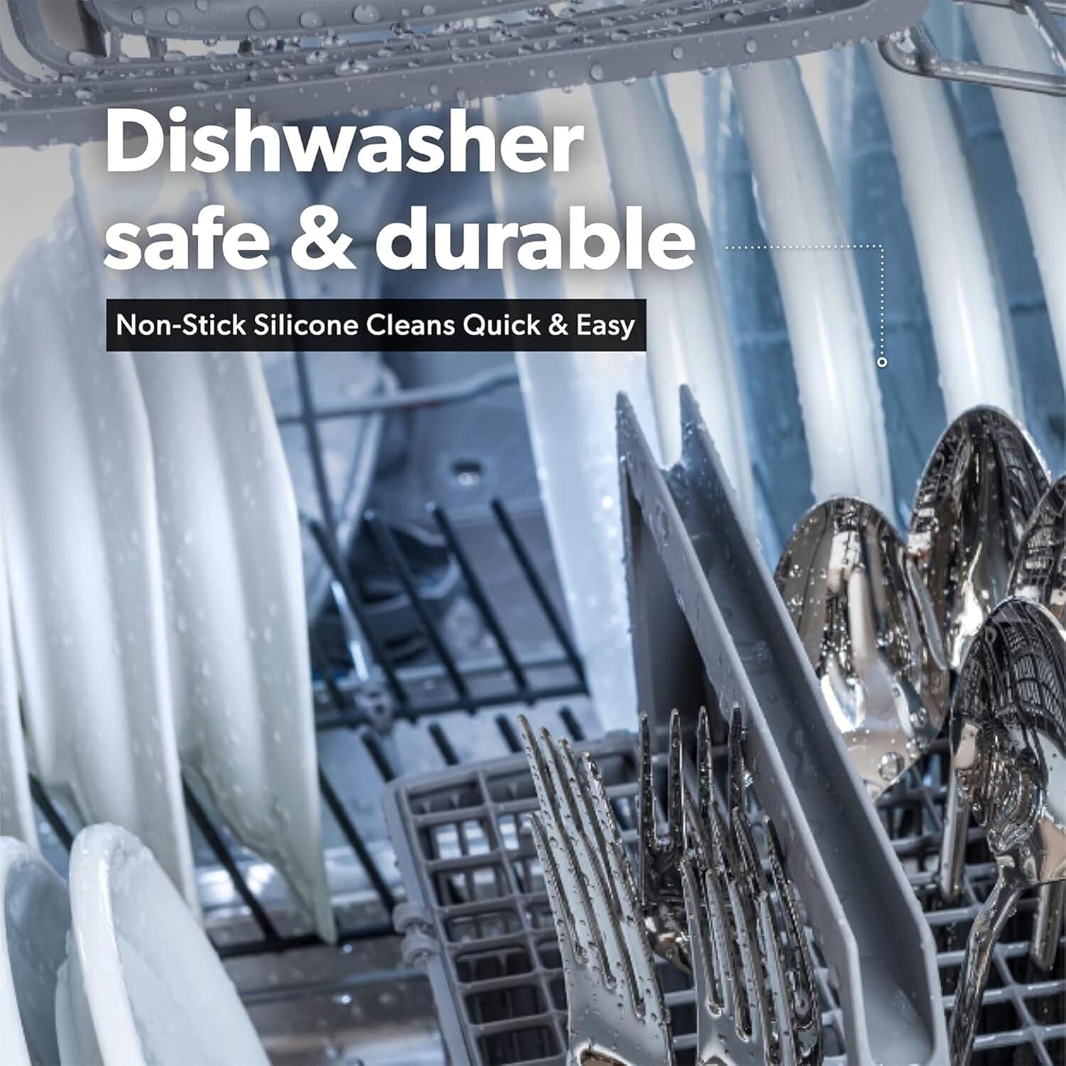 Durable Heat-Proof Silicone Spoon Set - 3 Pieces for Mixing, Serving & Stirring