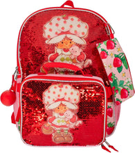 Load image into Gallery viewer, Colorful Strawberry Shortcake Backpack with Mesh Pockets &amp; Sequins, 5-Piece Set