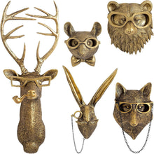 Load image into Gallery viewer, Charming Faux Deer and Animal Head Wall Decor – Elegant Gift Option, Set of 5