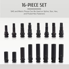Load image into Gallery viewer, High-Strength 16pc Lug Nut Remover Kit - SAE &amp; Metric with Organization Case