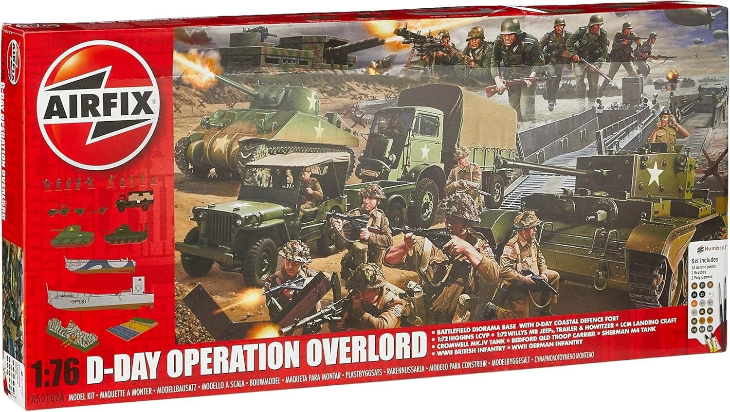 World War II D-Day Diorama Model Kit 30x14 Inches - Complete with Paints & Tools