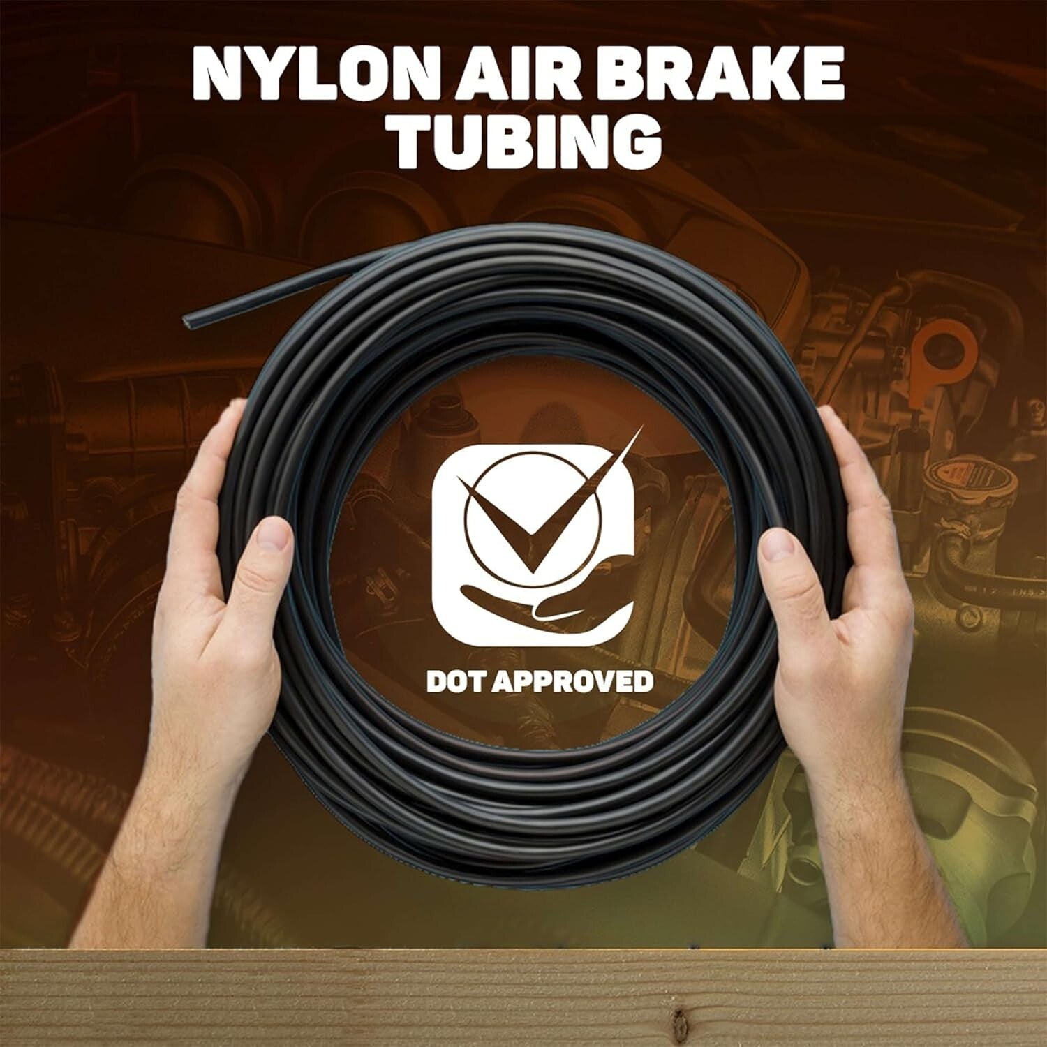 100 Feet 1/4 Inch DOT Approved Nylon Air Hose for Air Brake & Fluid Transfer