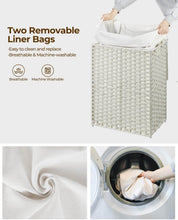 Load image into Gallery viewer, Moisture-Resistant 60L Rattan Laundry Basket with Lid &amp; 4 Bundle Essentials
