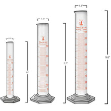 Load image into Gallery viewer, Professional 9-Piece Lab Glassware Set: Beaker, Flask &amp; Graduated Cylinder