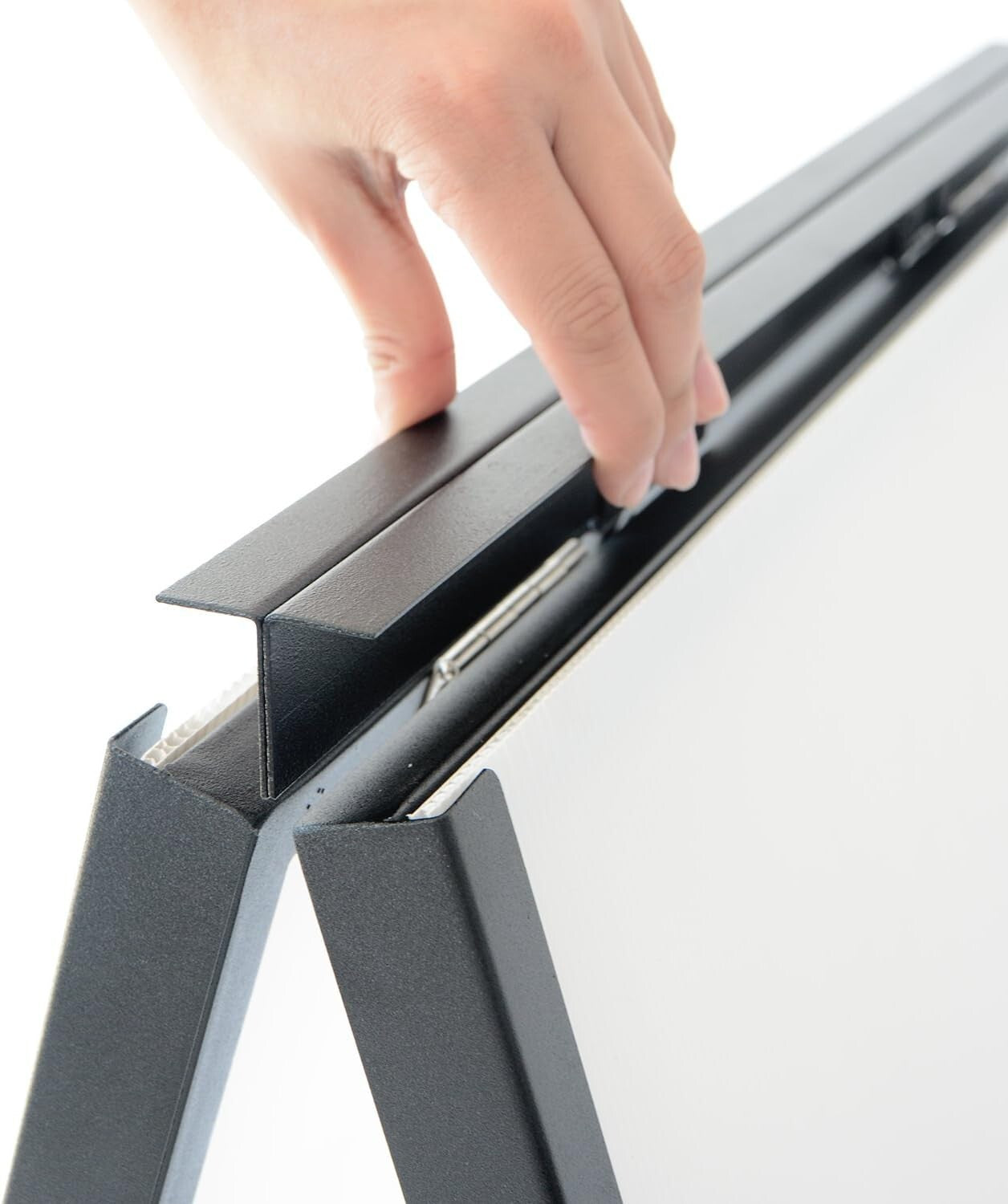 Portable Black Steel 24x36 Inch Sidewalk Sign with Corrugated Plastic Boards