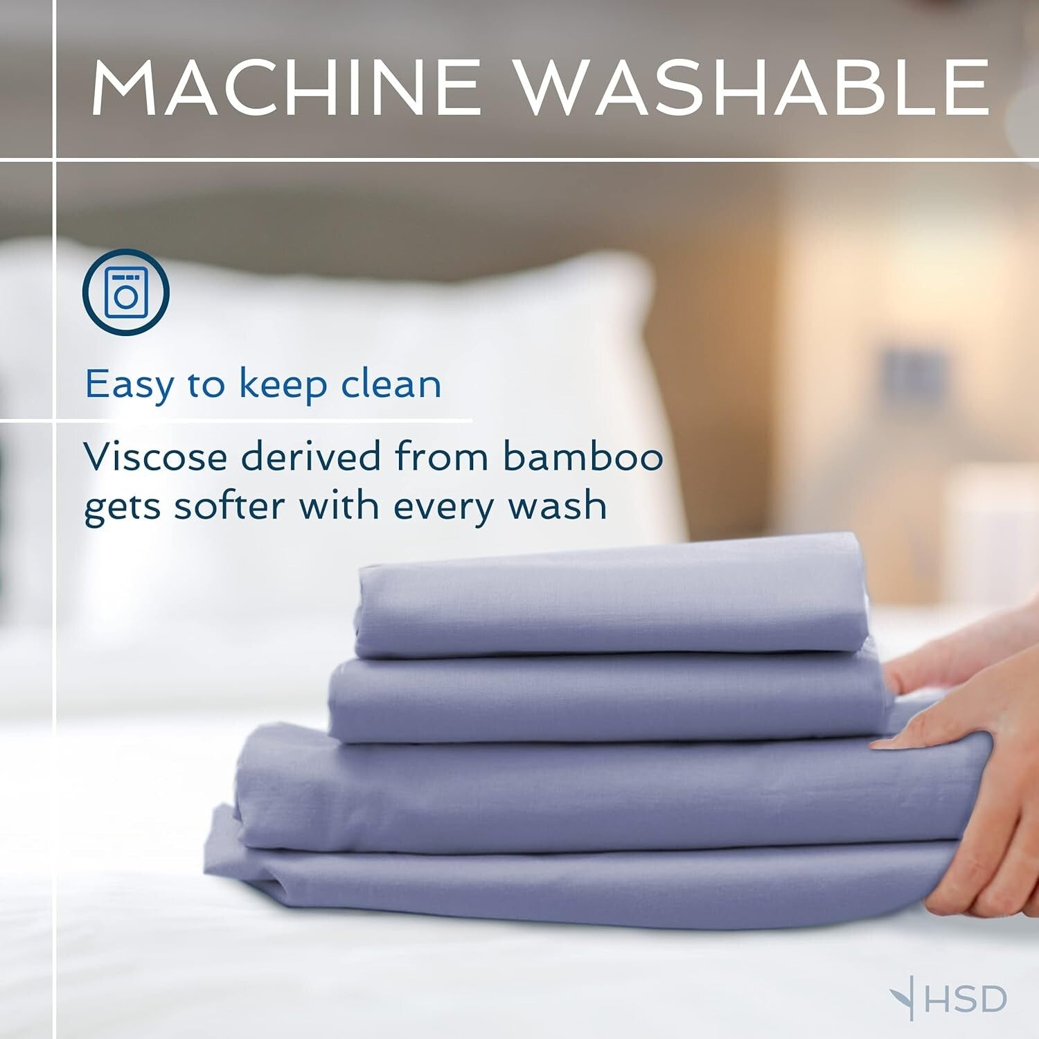 Deep Pocket King Size Bamboo Sheets - Cooling 4-Piece Bedding Set in White