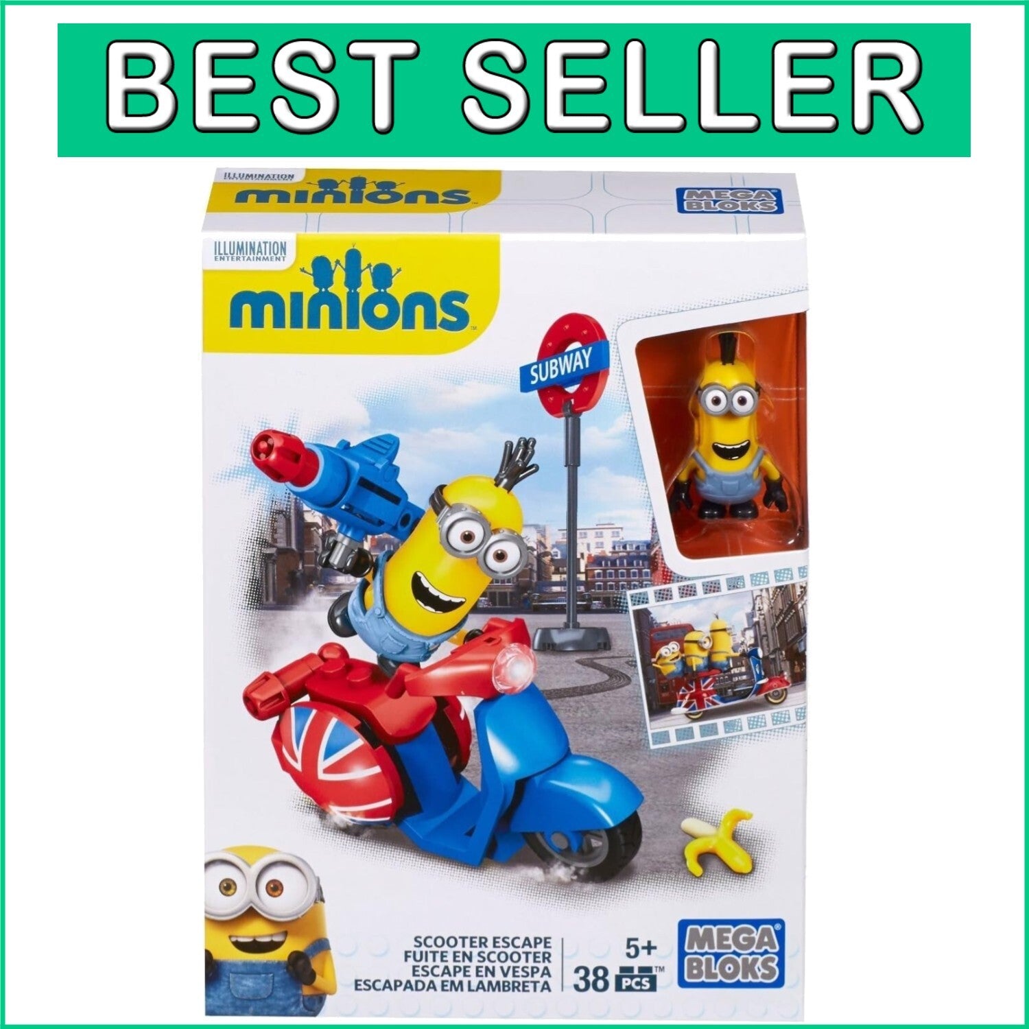 Interactive Mega Bloks Minions Scooter Escape Set - Ideal for Creative Kids