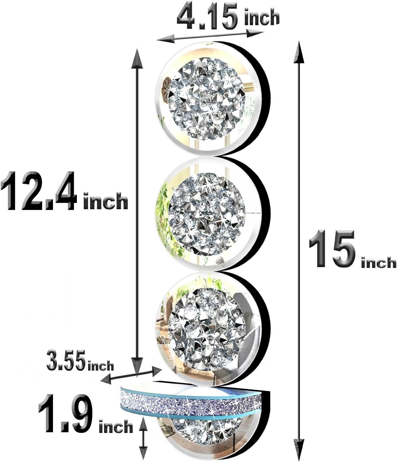 Crystal Crush Diamond Wall Sconces - Elegant Candle Holders for Living Rooms