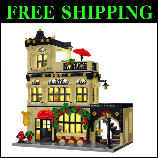 Detailed City Restaurant Architecture Model with LED Lights - 12+ Age Friendly