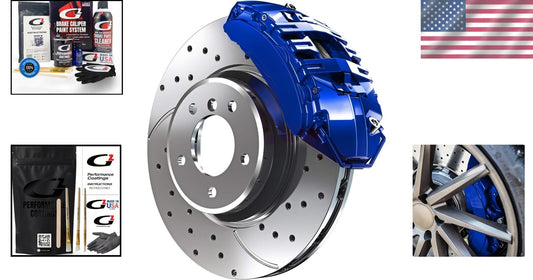 12-Color High Gloss Brake Caliper Paint System - Heat Resistant Blue Edition