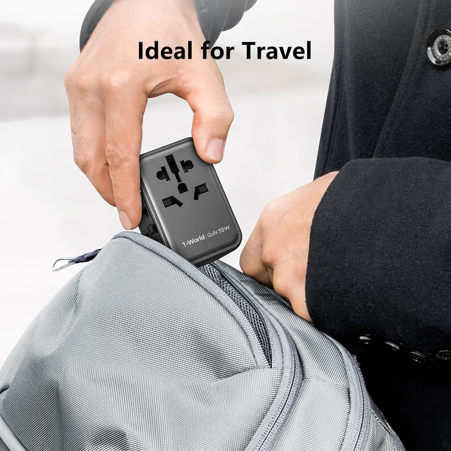 All-in-One 5-Port Universal Travel Adapter for Worldwide Compatibility & Safety