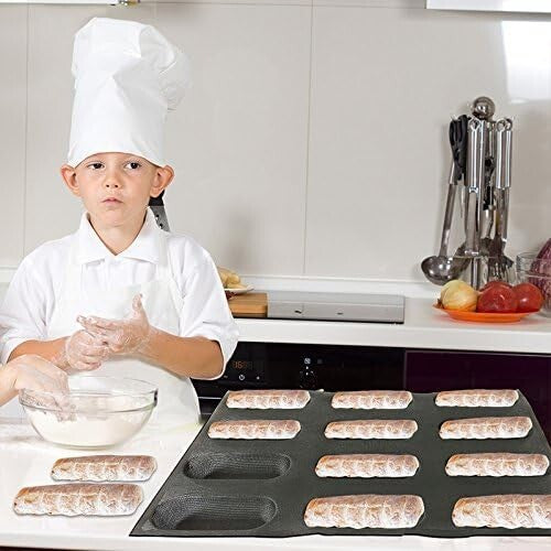 Perfectly Baked Bread: Silicone Hot Dog Molds, 15.75” x 23.6” Non-Stick Design