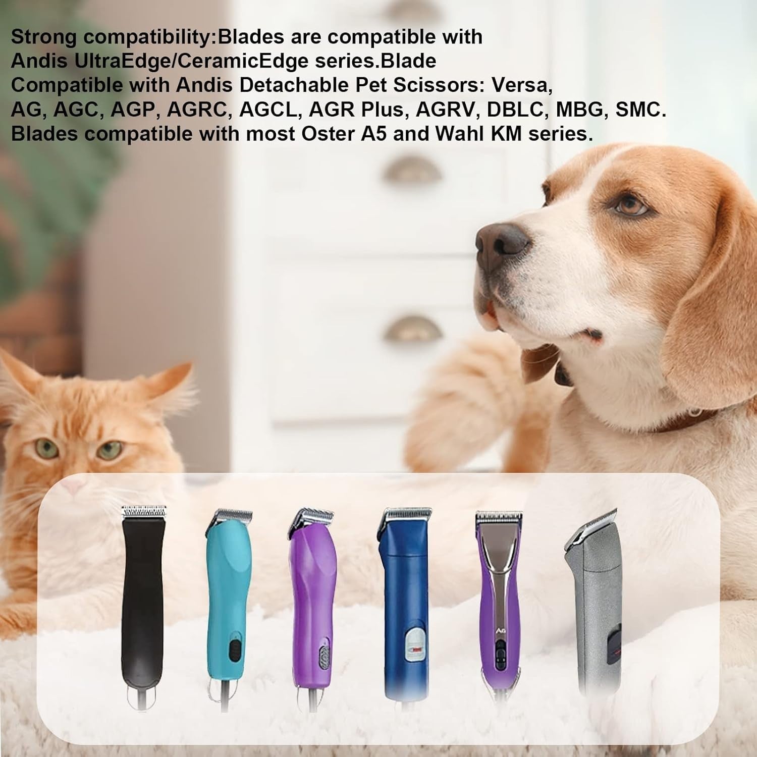 Lightweight 2PC Dog Clipper Blade Set - Sharp & Ambidextrous Design for Groomers