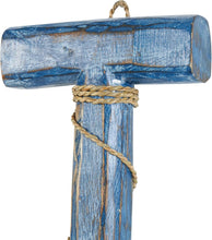 Load image into Gallery viewer, Nautical Wood Paddle Wall Decor - Rustic Beach House Sign with Blue Accents