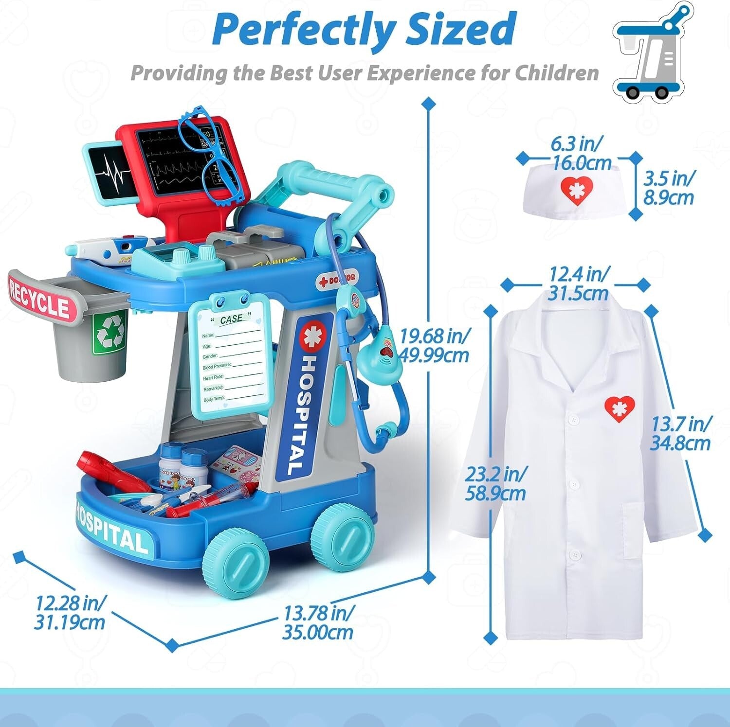 Multifunctional Kids Doctor Set with Cart and Accessories - Educational Toys