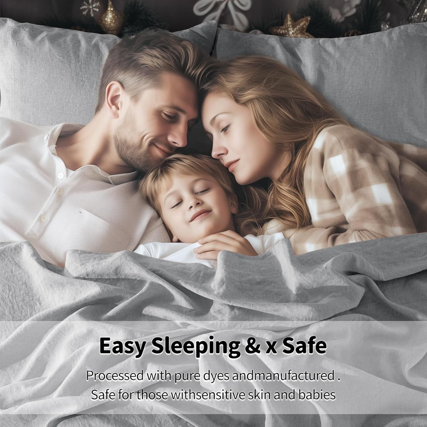 Breathable 100% Linen Bed Sheets Set, Full Size, Deep Pocket, All Season Comfort