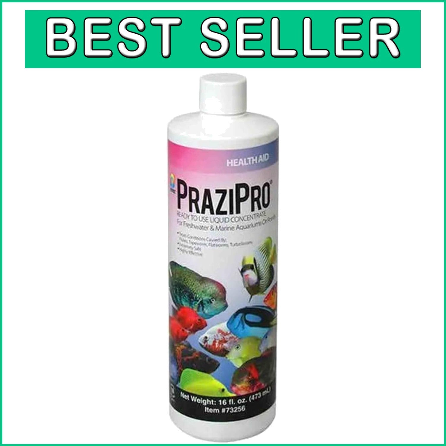 All-Life-Stages Prazipro 16 oz Aquarium Liquid - Safeguard Fish from Parasites