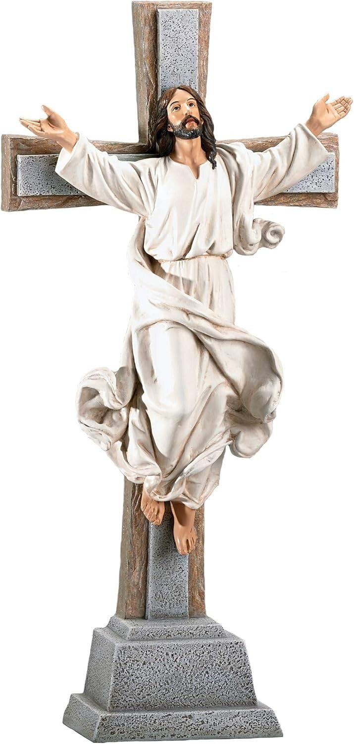 Durable 15-Inch Risen Christ Crucifix: Perfect for Religious Gifting and Décor