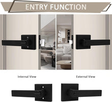 Load image into Gallery viewer, 6 Pack Matte Black Keyed Alike Door Handles - Secure and Stylish Entry Solution
