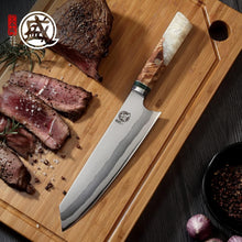 Load image into Gallery viewer, Dazzling 8" Kiritsuke Knife with Sandalwood Box - Professional Damascus Steel