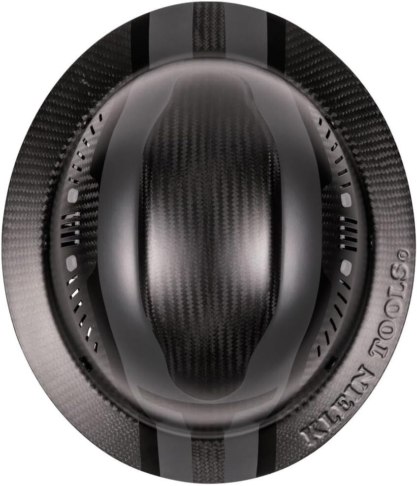 Durable Klein Carbon Fiber Hard Hat - Vented Full Brim Design for Max Safety