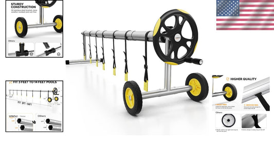 Adjustable In-Ground Pool Cover Reel - Easy Maneuver Solar Cover System