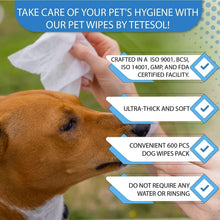 Load image into Gallery viewer, Natural Moist Dog Wipes with Vitamin E - 600 Unscented Grooming Wipes for Pets