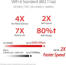 Load image into Gallery viewer, Ultra-Fast 6000 Mbps ROG Rapture WiFi 6 Router with Aura RGB Lighting