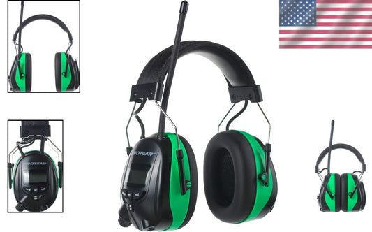 AM/FM Radio Ear Muffs with 25dB NRR - Comfortable Noise Reduction Headphones