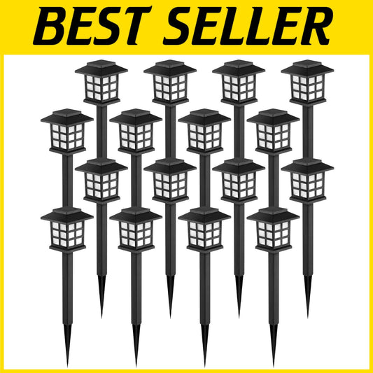 Elegant 16 Pack Solar Outdoor Lights - Waterproof LED for Gardens & Pathways