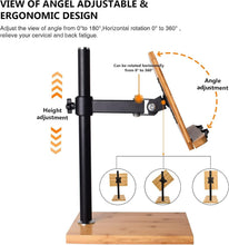 Load image into Gallery viewer, Height &amp; Angle Adjustable Bamboo Book Holder with Page Clips - 11 x 8 Inches