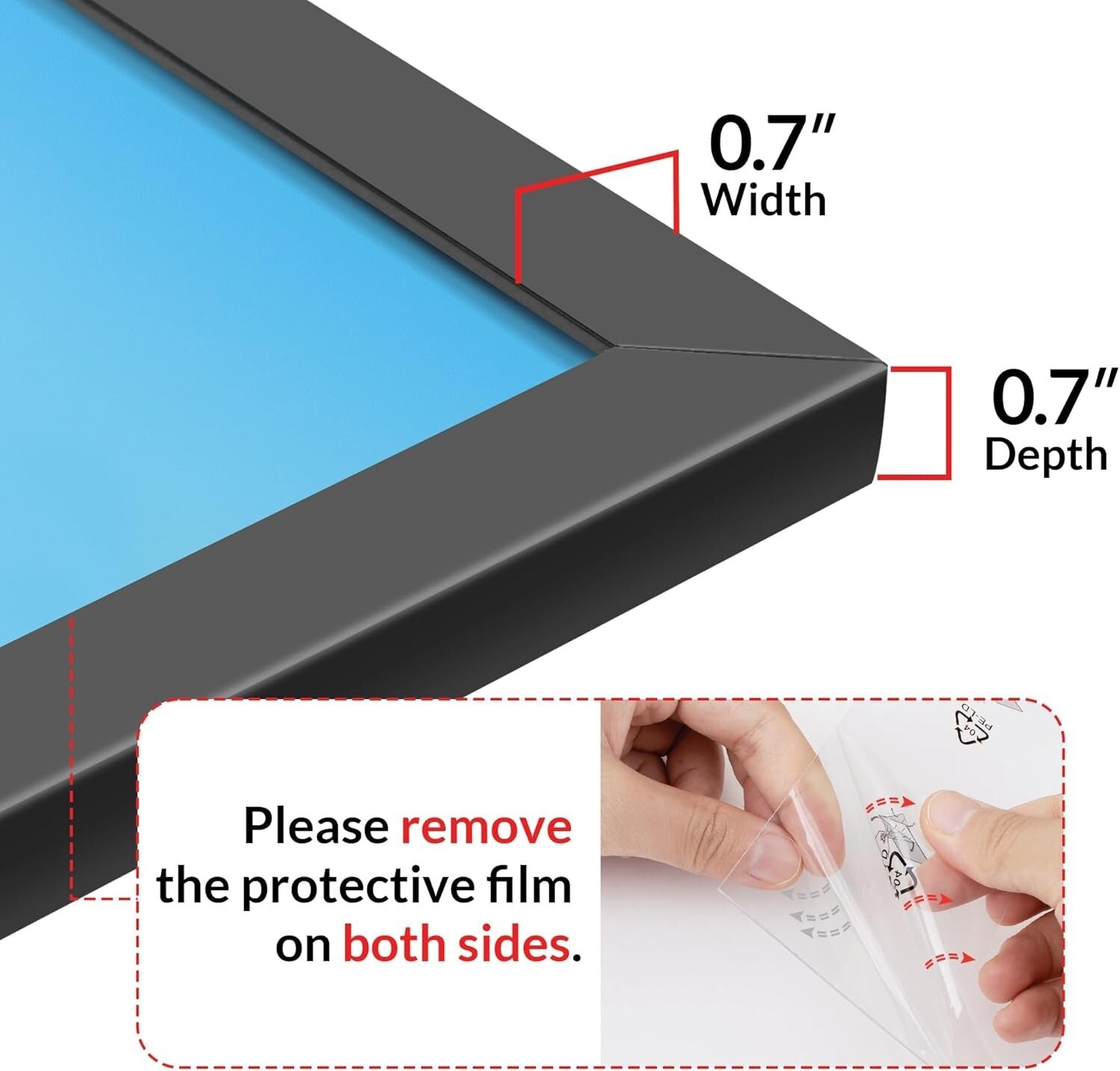 Elegant 27x40 Black Photo Frame Set - Lightweight with Matte Finish (2 Pack)