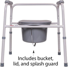 Load image into Gallery viewer, Folding Bedside Commode Chair for Adults - Supports 300lbs, 42 Liners Included