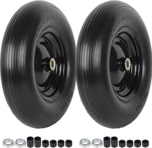 Load image into Gallery viewer, 16-Inch Non-Marking Wheelbarrow Tires: Flat Free, Easy Installation &amp; Adaptable