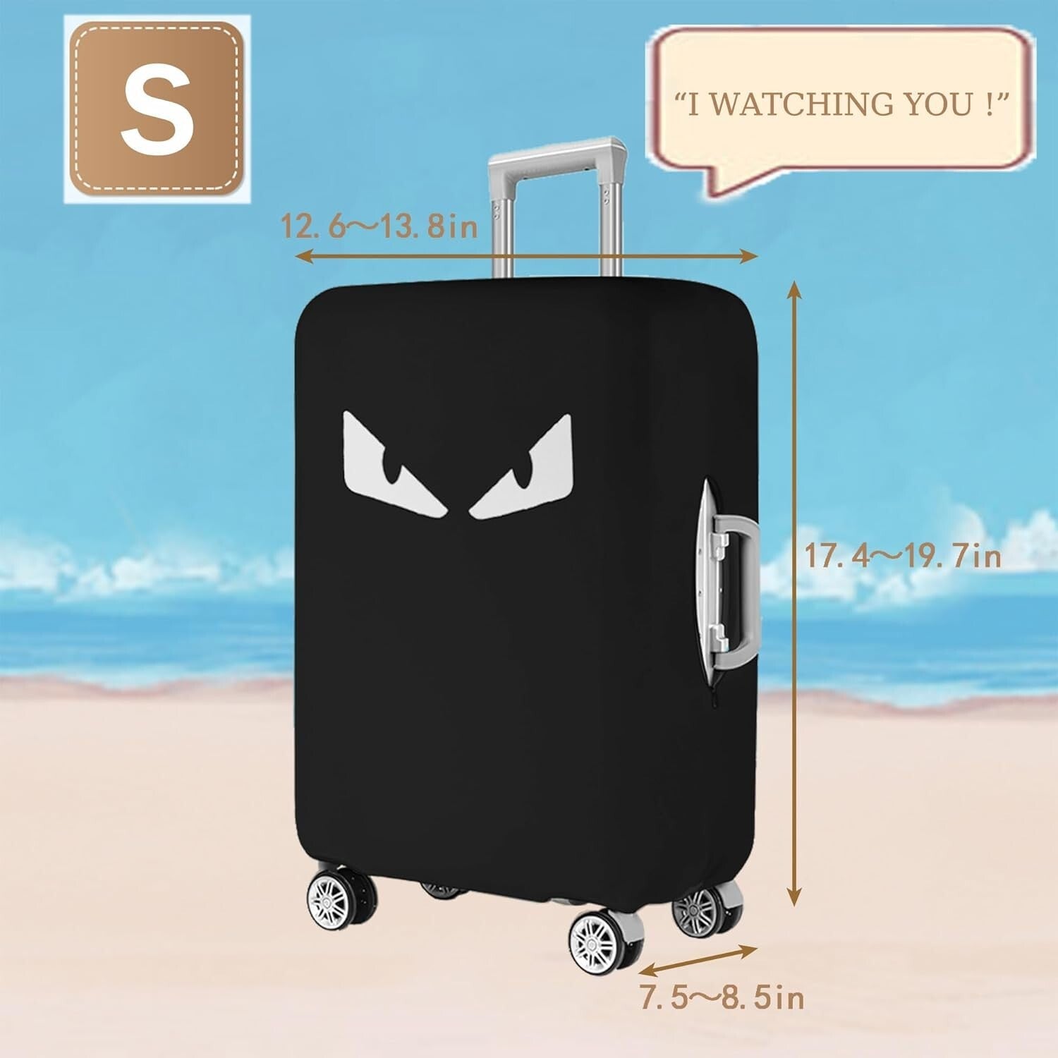 Luggage Cover Set of 3 - Washable Scratch-Resistant Protector for Suitcases