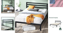 Load image into Gallery viewer, Modern King Bed Frame with Headboard - Sturdy Metal Design for Effortless Sleep