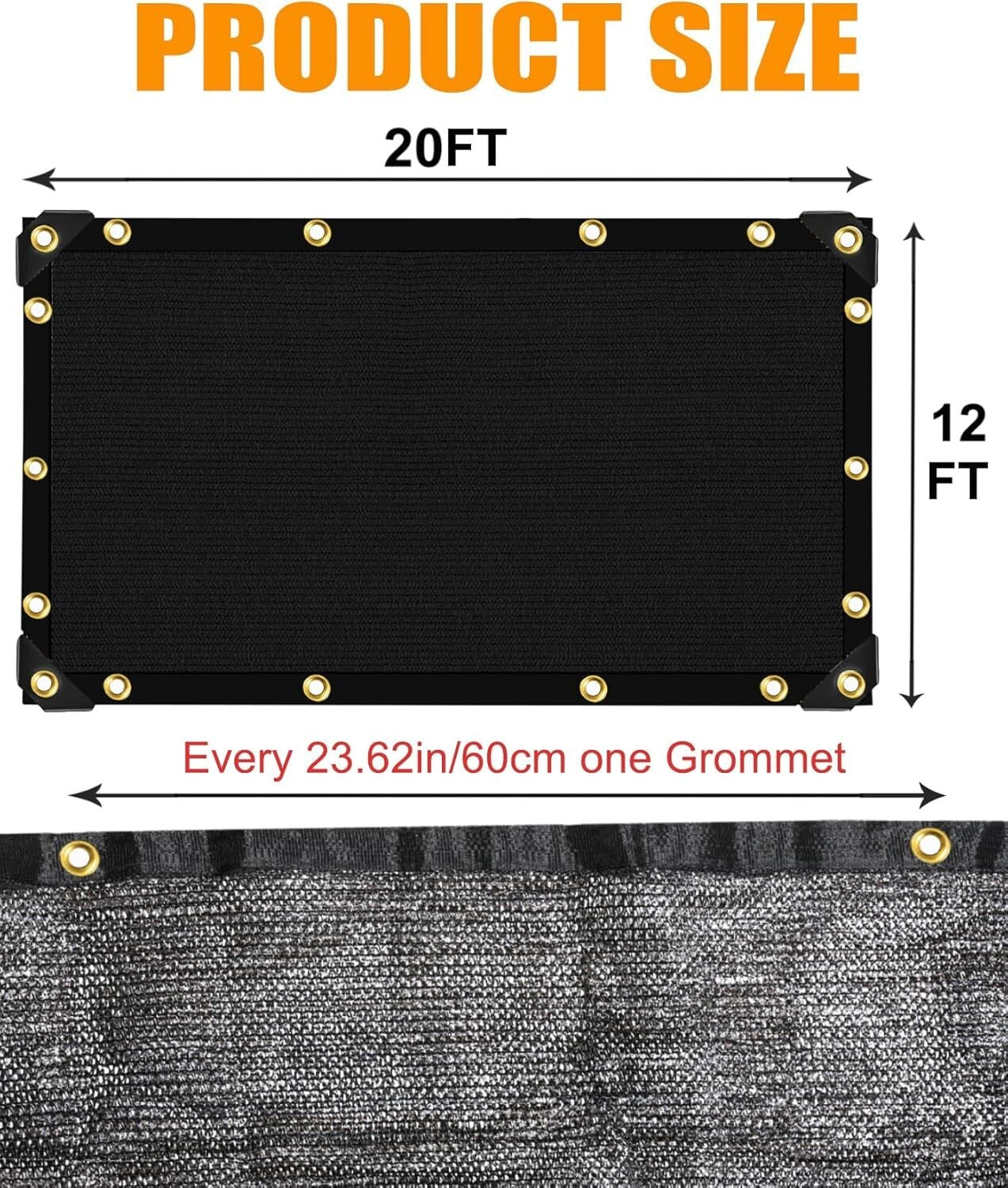 Breathable and Tear-Resistant Shade Cloth 12x20 ft - Perfect for Outdoor Gardens